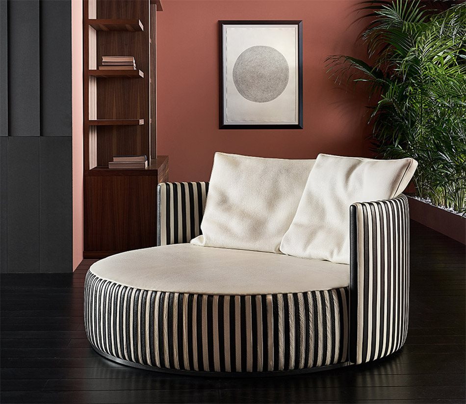 Oyster leather love sofa MASCHERONI