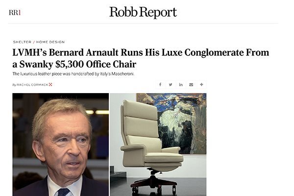 Billionaire Bernard Arnault Runs LVMH From a Luxe $5,300 Office Chair –  Robb Report